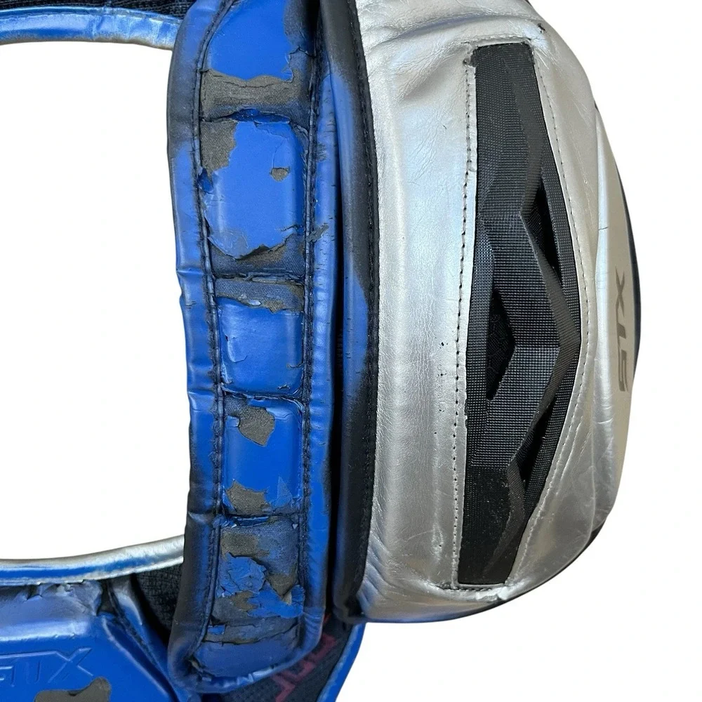 STX Jolt Youth Small Lacrosse Shoulder Pads Chest Protector Blue Silver Gear